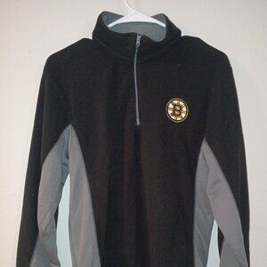 Boston Bruins Majestic Quarter-Zip Fleece Pullover – Size Small